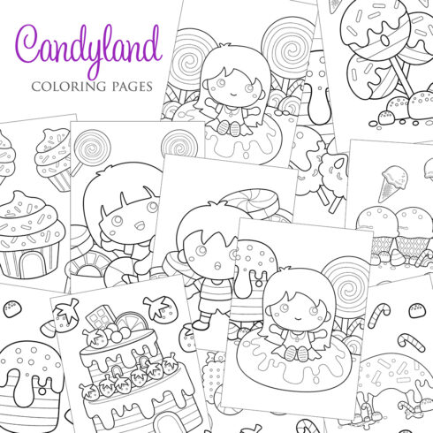 Candyland Kids & Adult A4 Coloring Pages - Coloring Book.