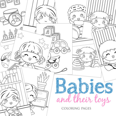 Baby and Toys Coloring Pages Design cover image.