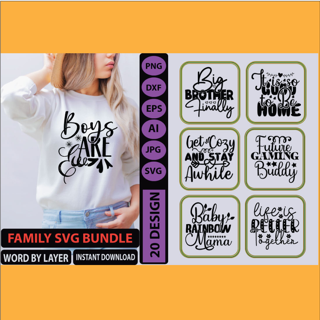 Family SVG Bundle main cover.