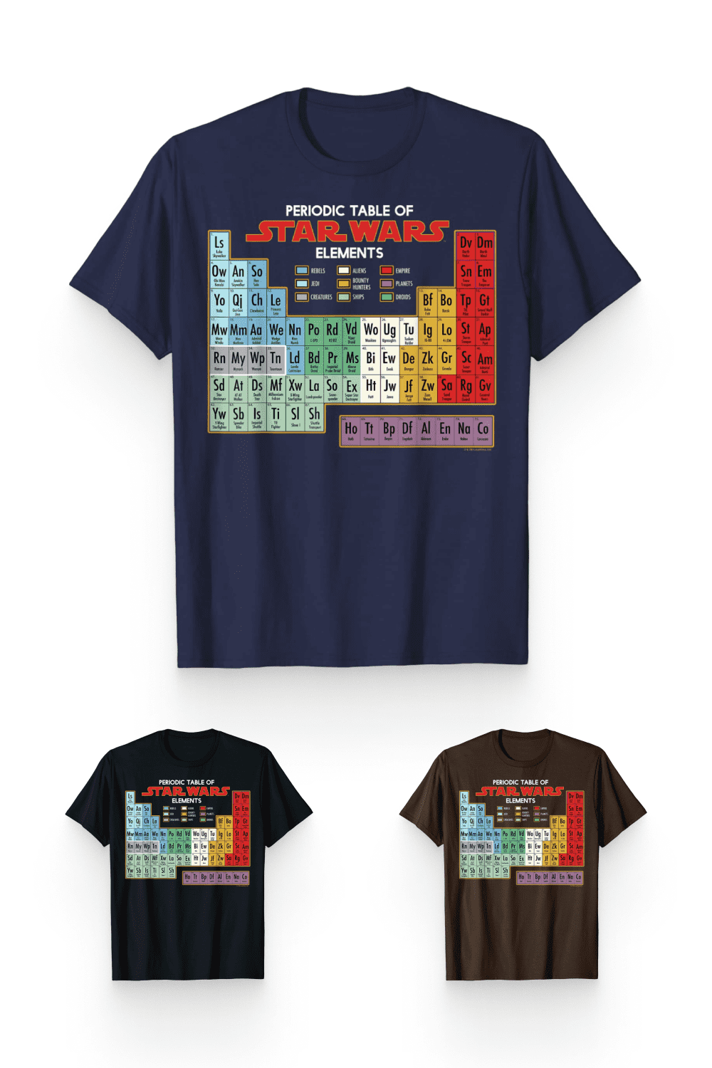 Star Wars Periodic Table of Elements Graphic T-Shirt.