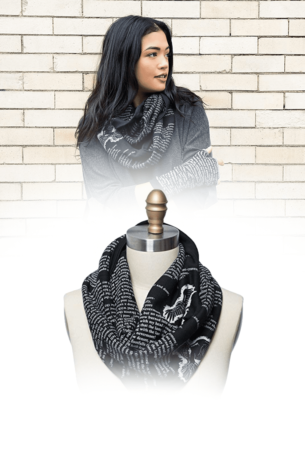 The Raven by Edgar Allan Poe Book Scarf.