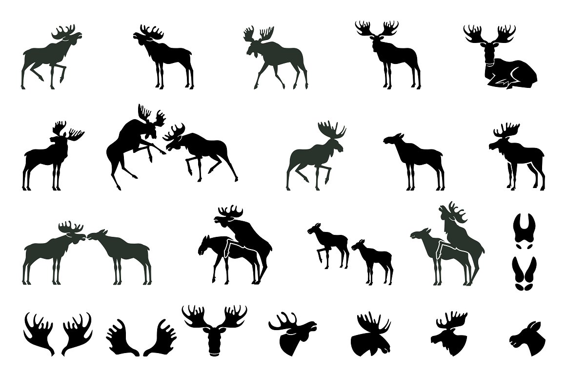 Black moose icons.