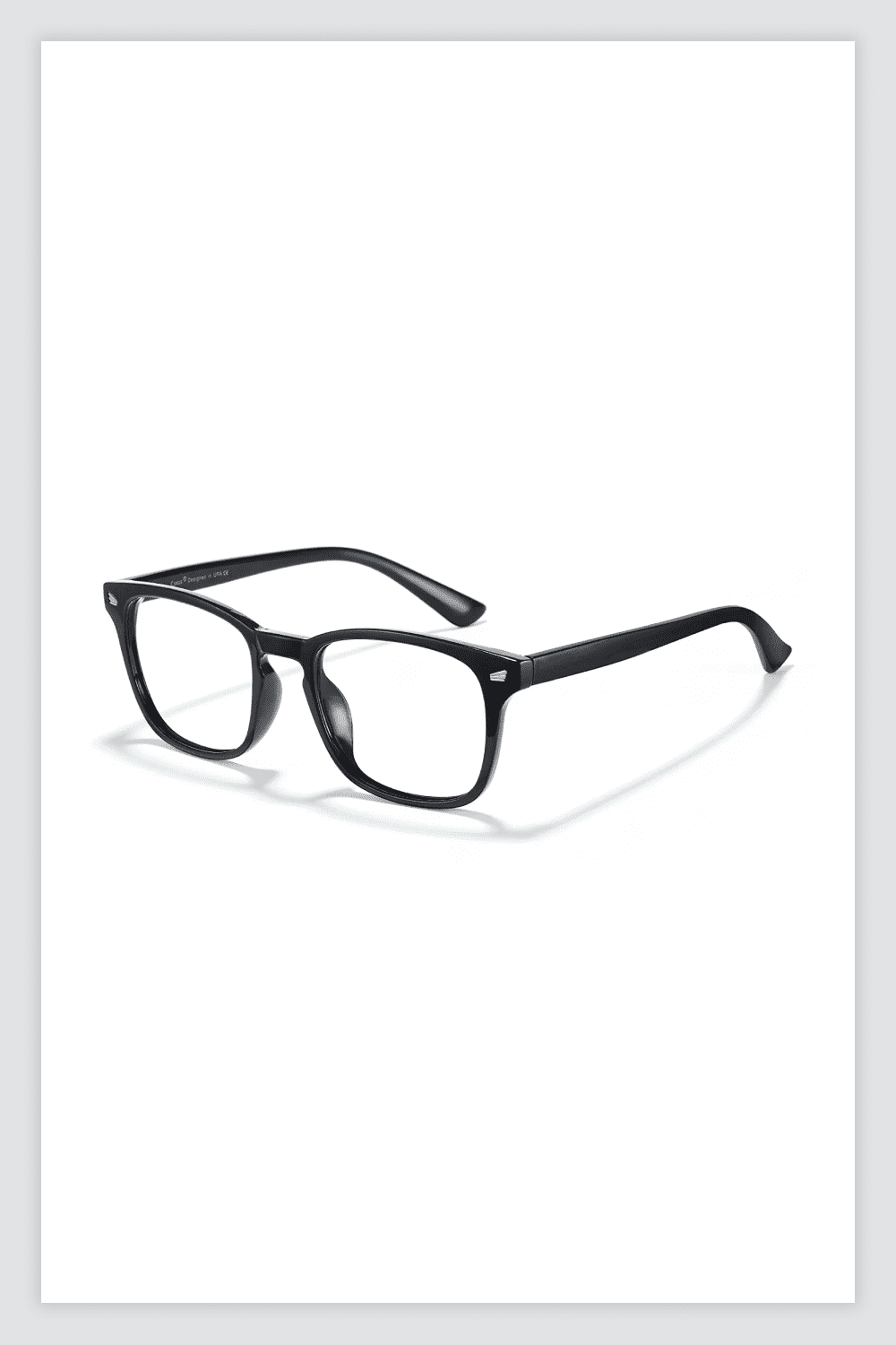 Black glasses on the white background.