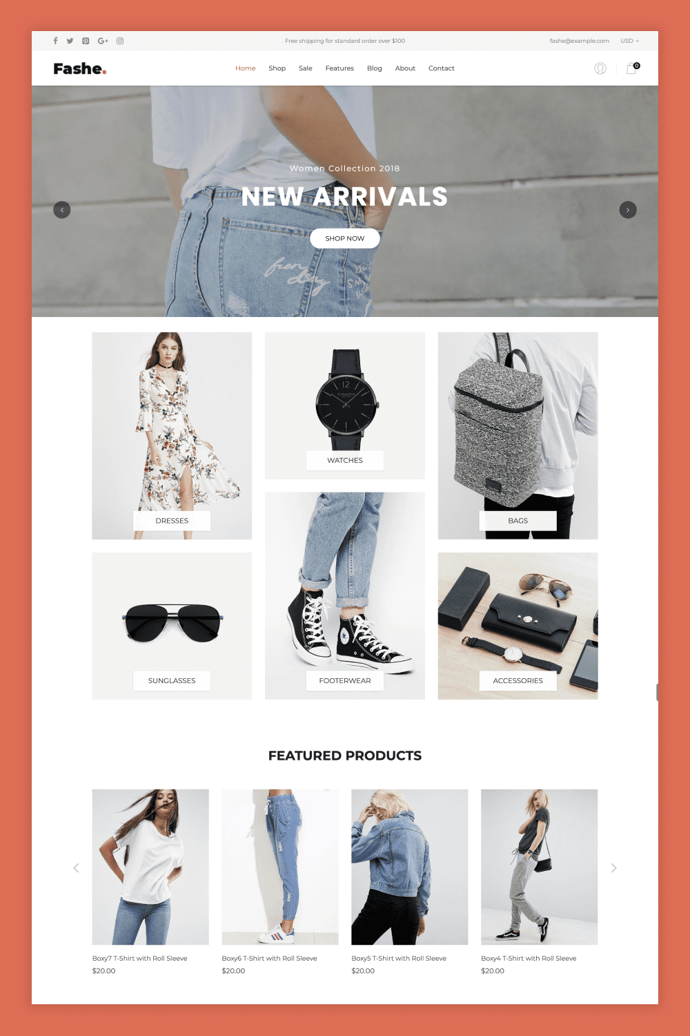 Main page of the online store of clothes, bags, shoes and accessories.