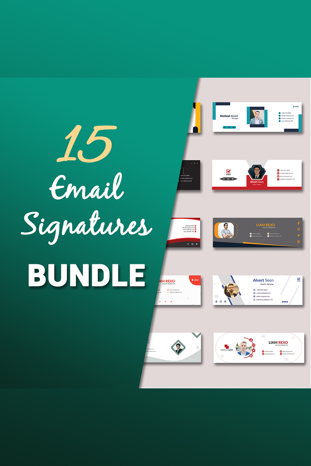 Email Signatures Bundle Pack pinterest image.