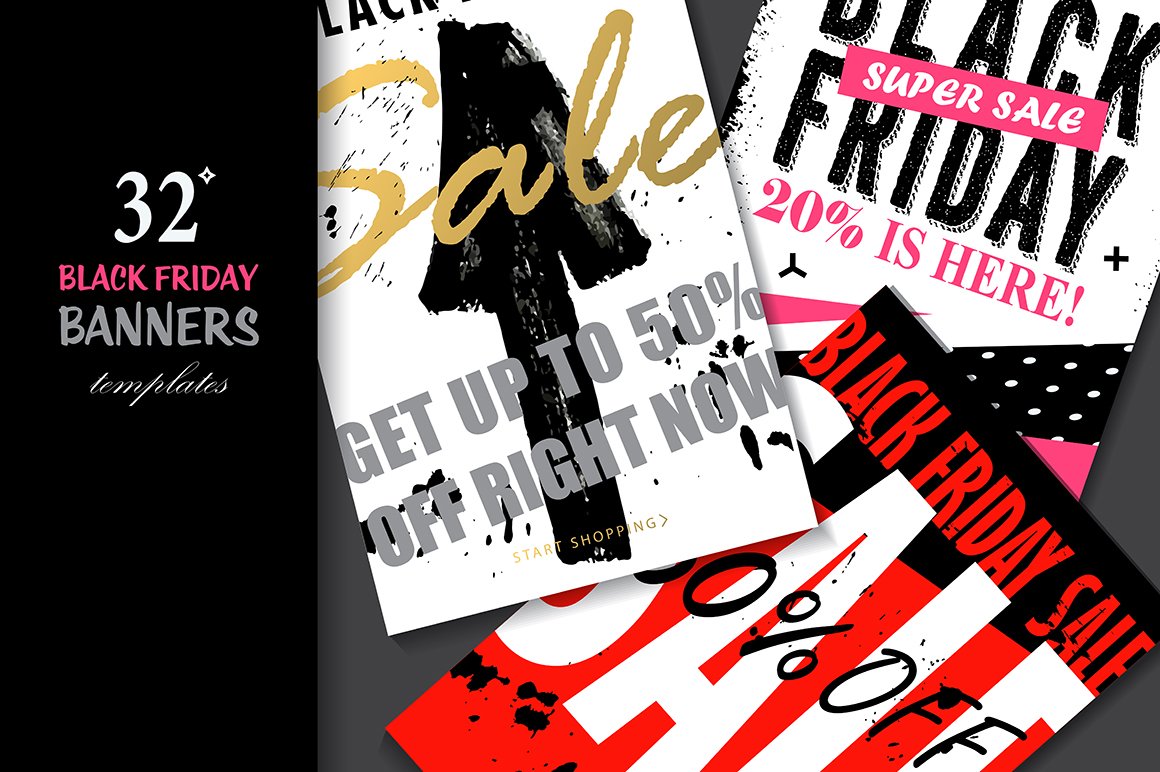 Cover with 3 different Black Friday banners.