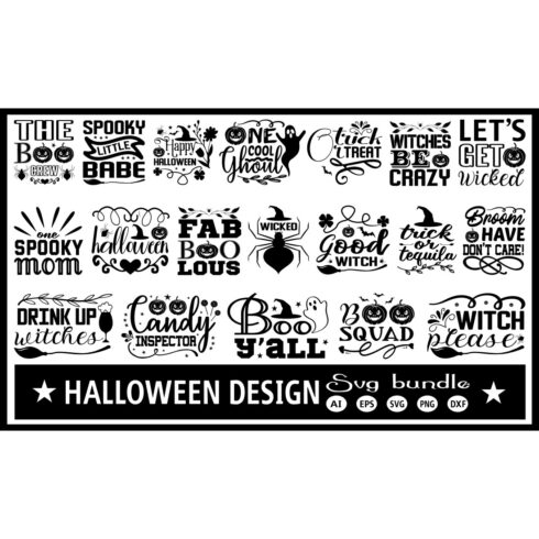 Pack of unique images for prints on the theme of Halloween