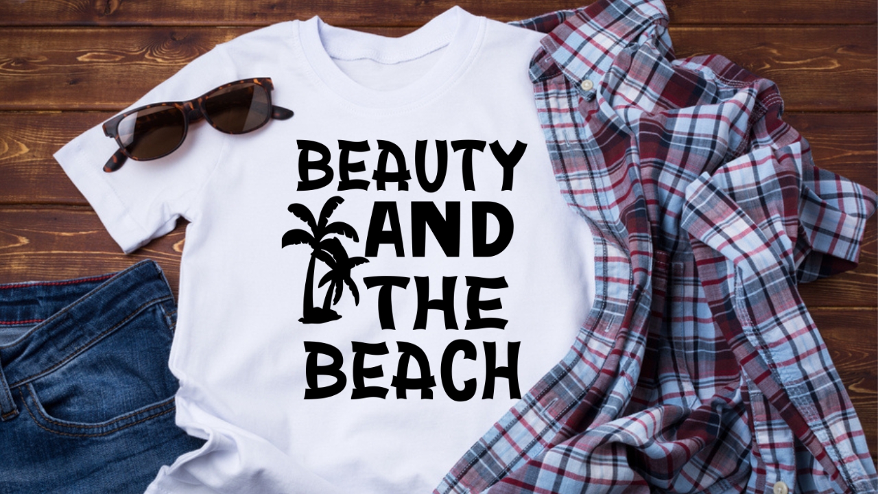 T-shirt Beauty and Beach Design preview image.