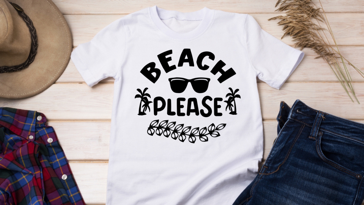 T-shirt Beach Please Design preview image.