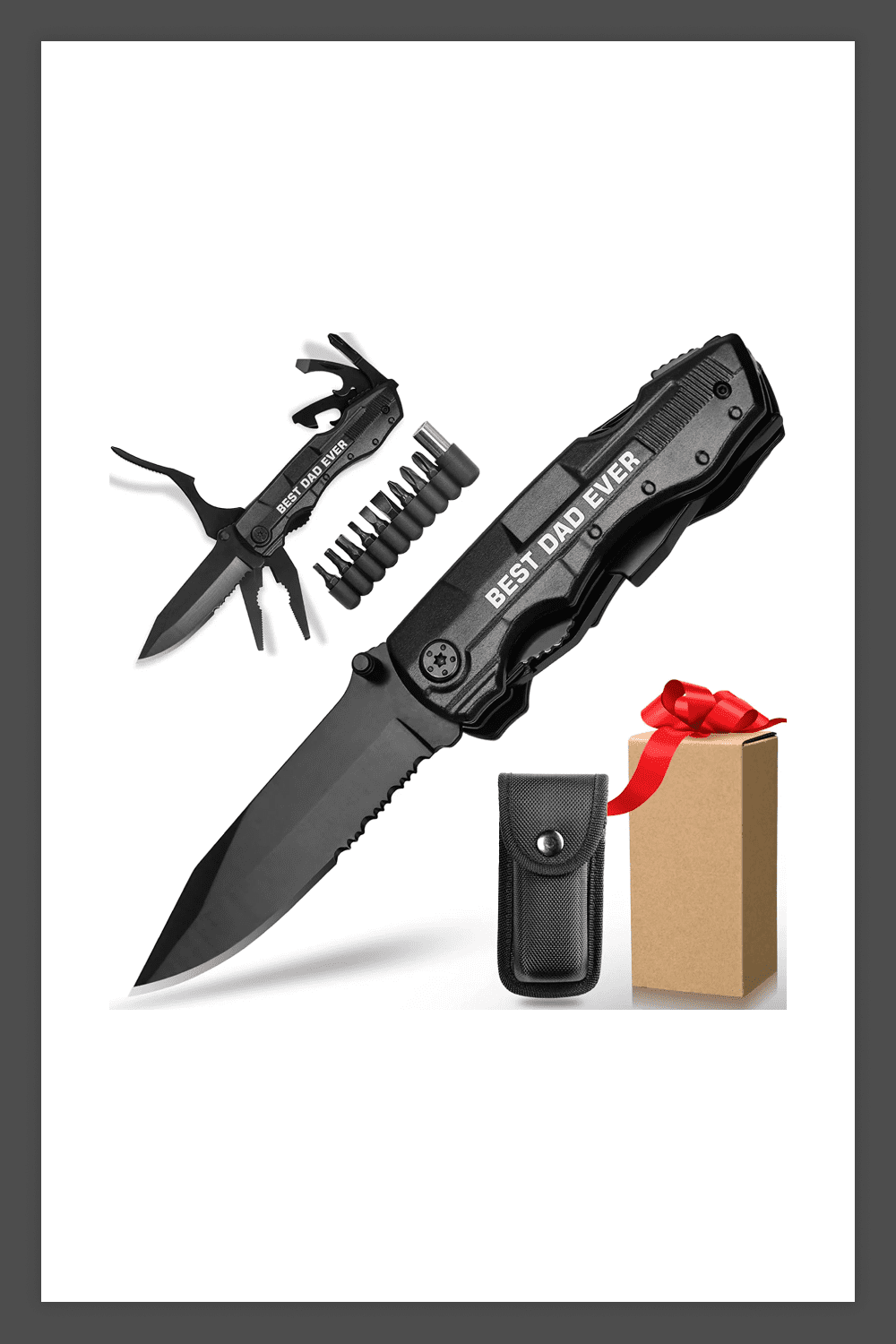 Black Multitool Knife with gift box.