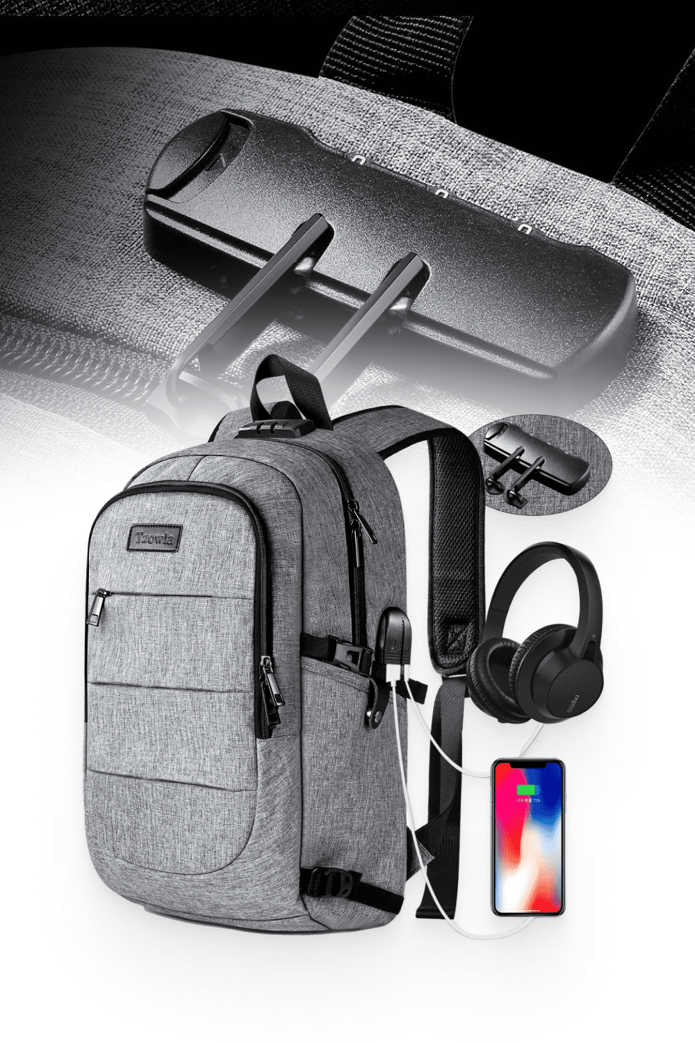 Anti Theft Water Resistant Travel Work Backpack.