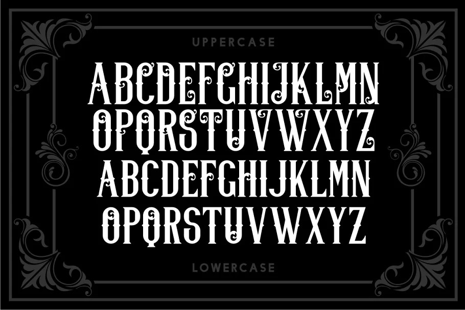 Image with the alphabet of the beautiful font Lifer.