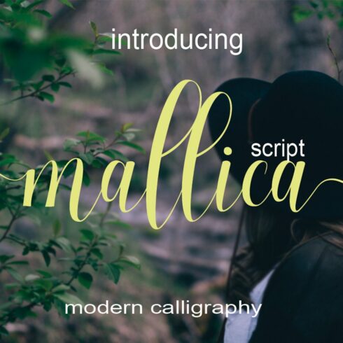 Dirty yellow calligraphy "Mallica" on the beautiful image.
