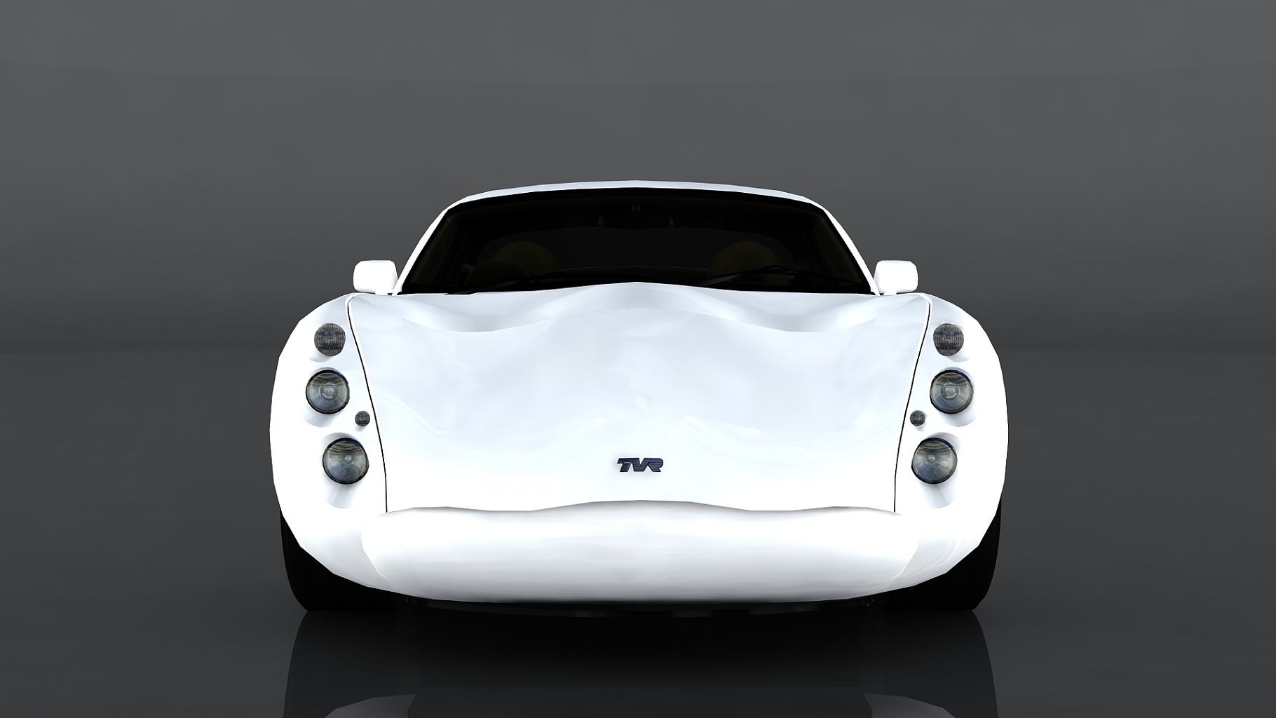 Front mockup of white 2001 tvr tuscan s.