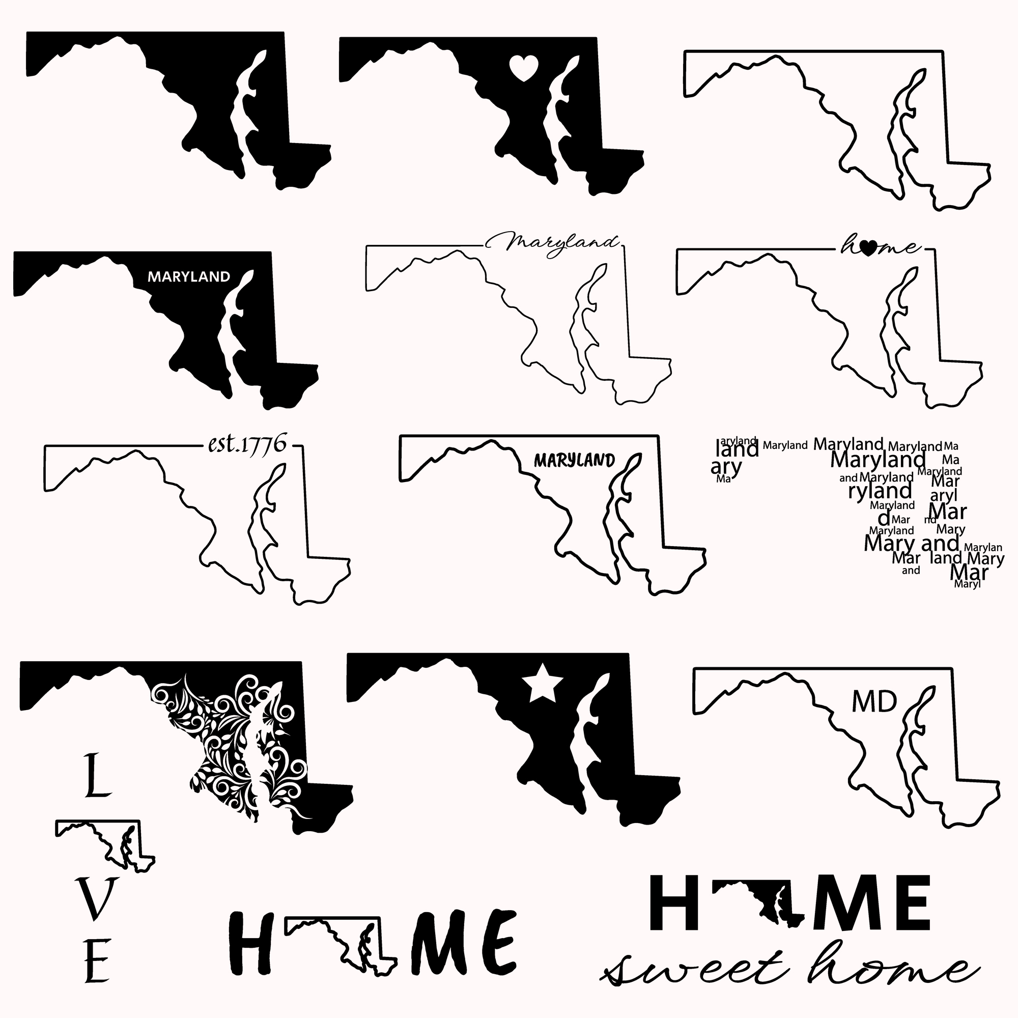 Maryland Svg Bundle Cover.