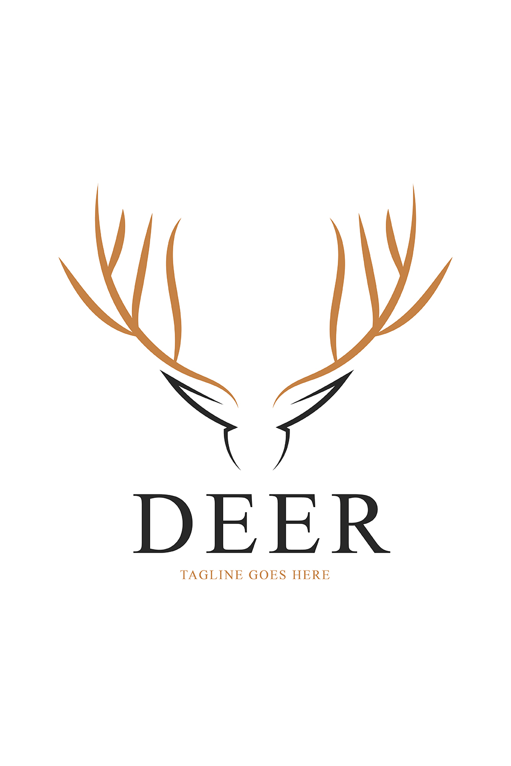 Deer Line Art Logo Design pinterest image.