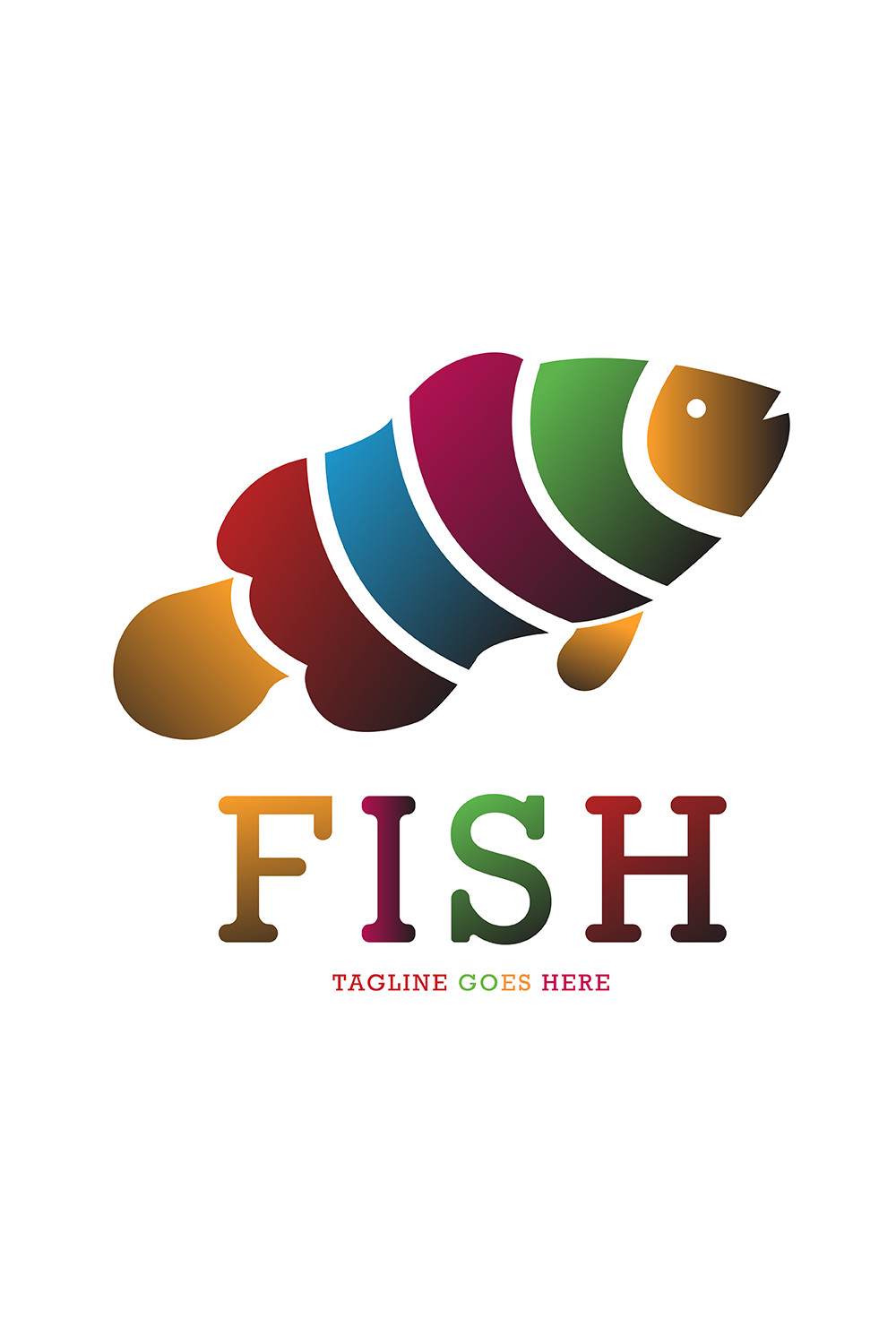 Fish Colorful Logo Design pinterest image.