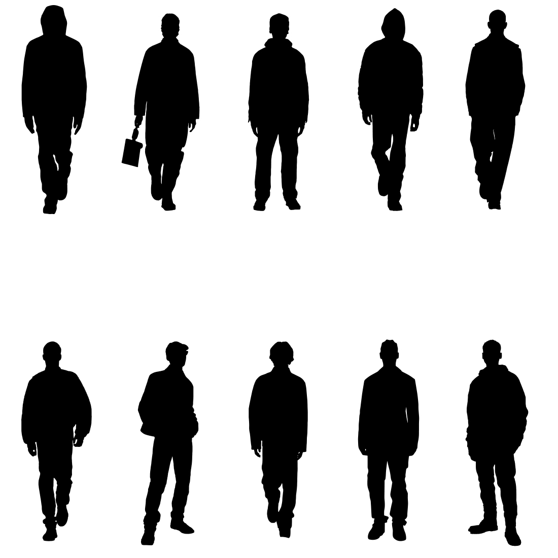 A selection of adorable images of men silhouettes.