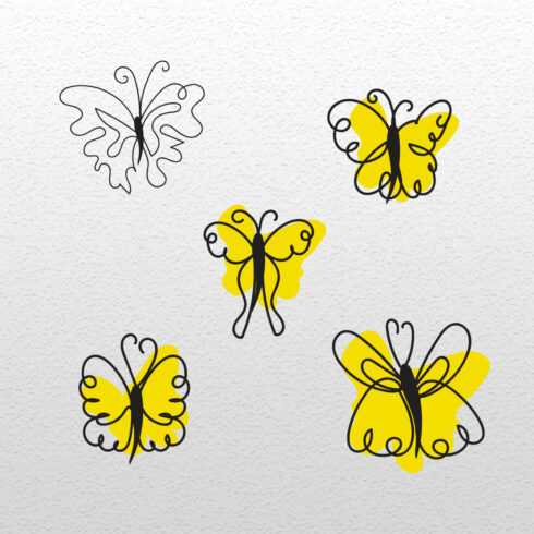 Butterfly Liner Art Flat Illustration main cover.
