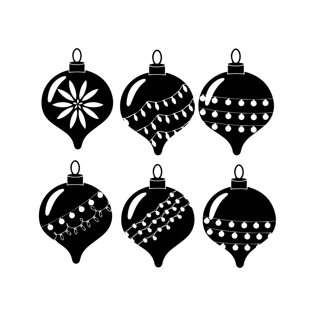 A Pack of Black Irresistible Christmas Ornament Images