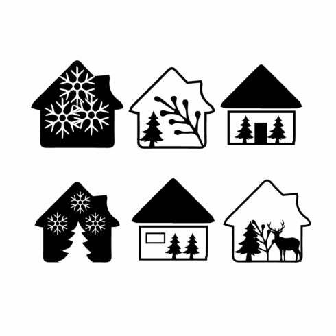 Cute Christmas House SVG Bundle image cover.