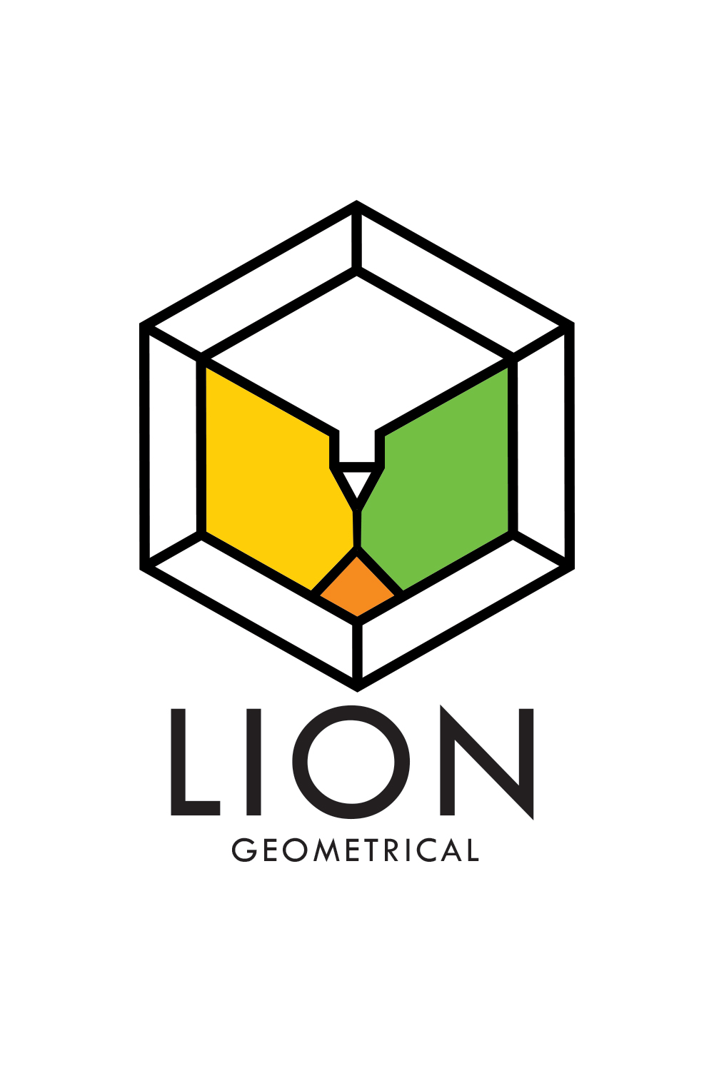 Line Art Geometrical African Lion Logo pinterest image.