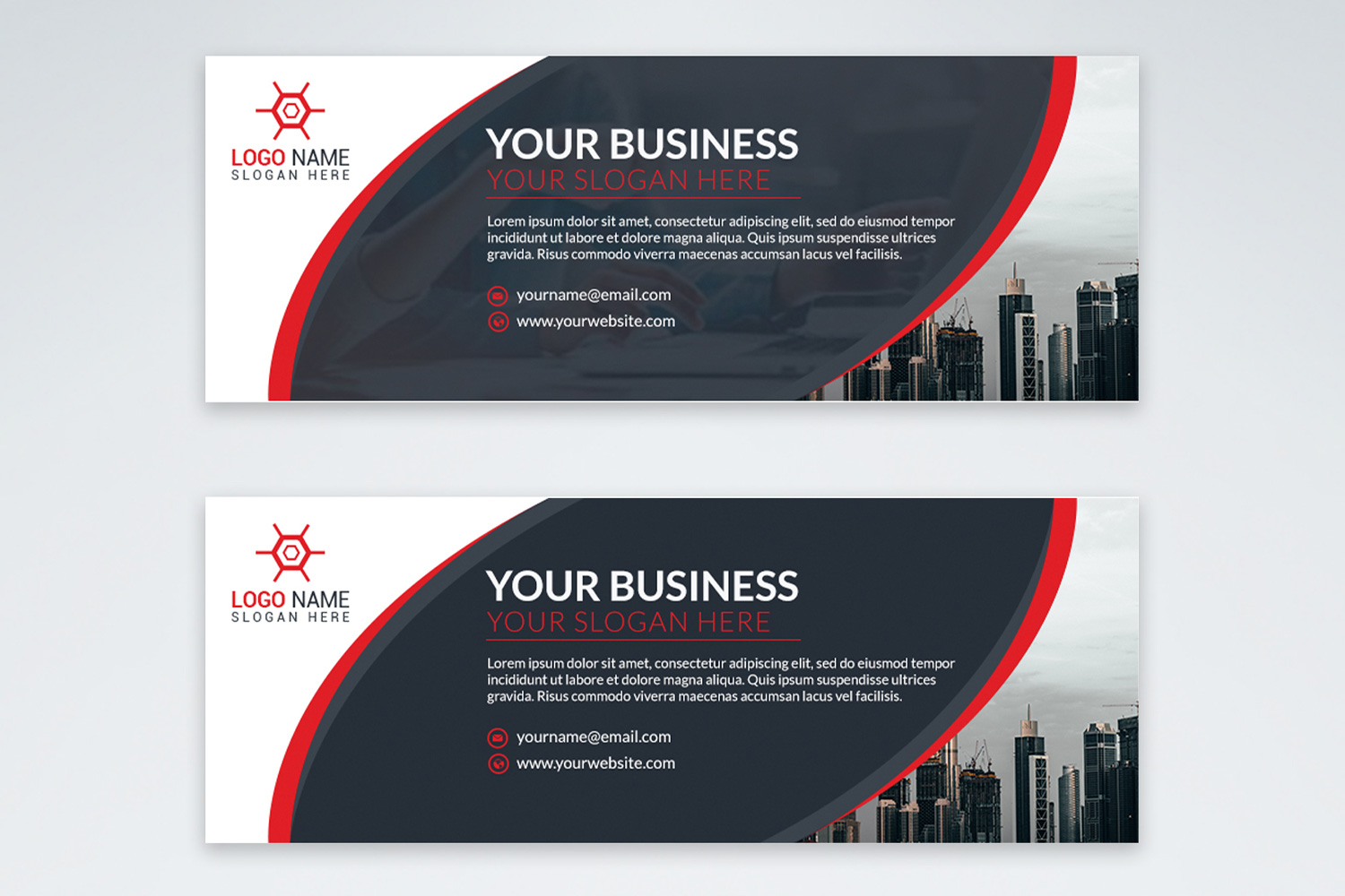 Corporate Facebook Cover Design Template red preview.