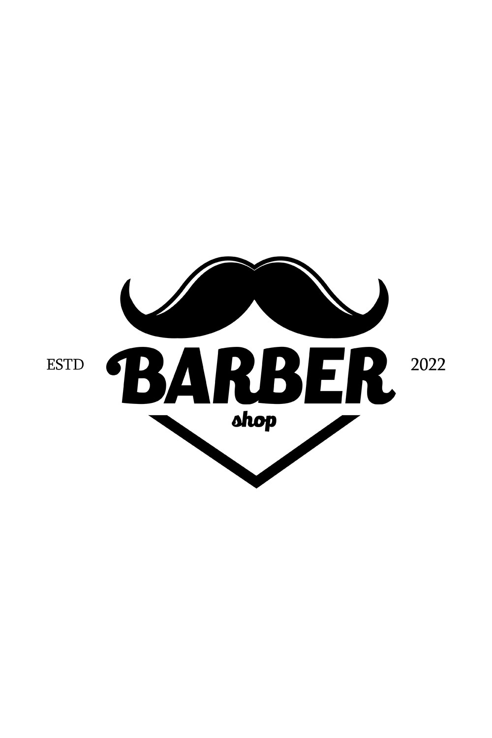 Mustache Barber Logo Design Pinterest image.