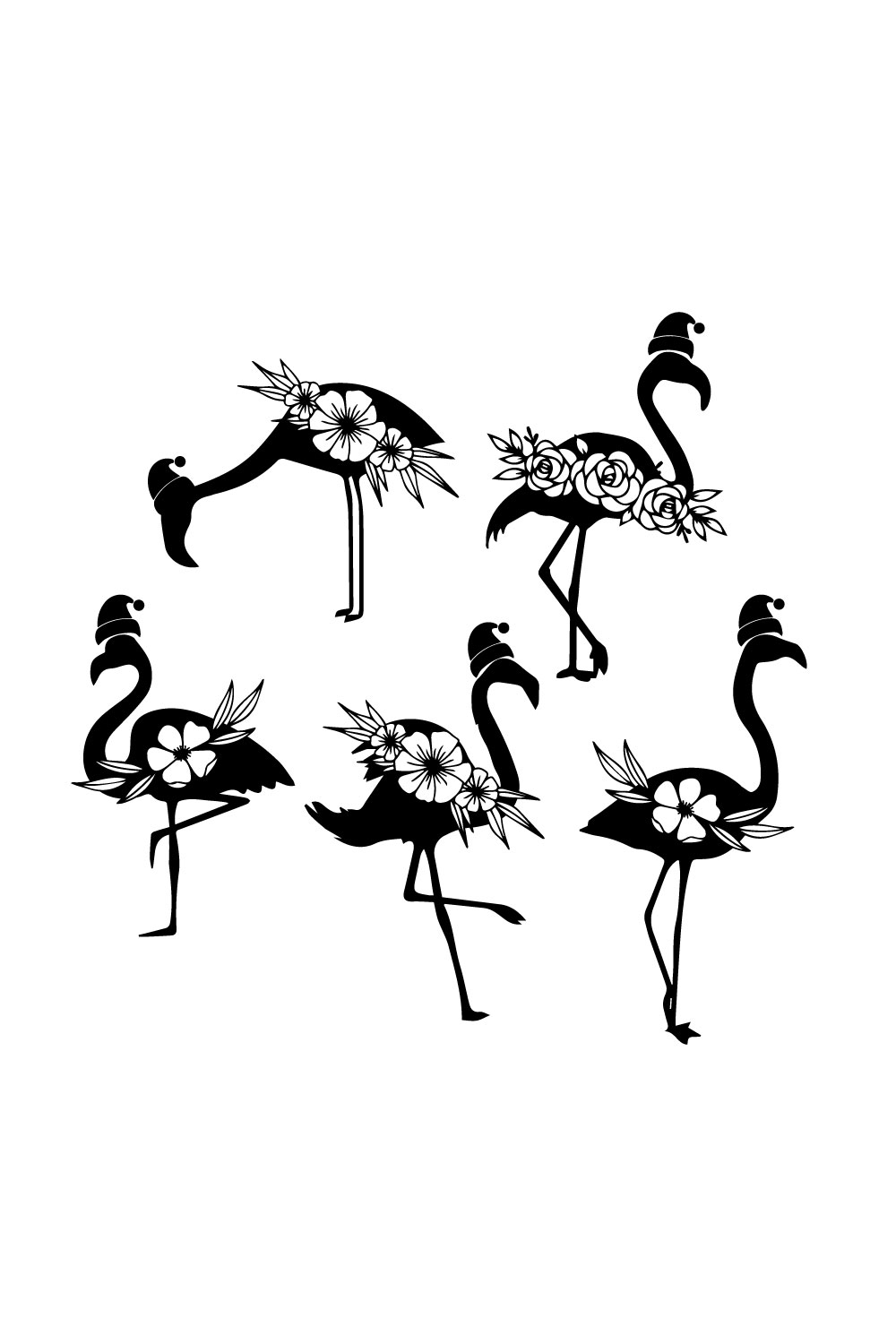 A selection of beautiful black images of flamingos
