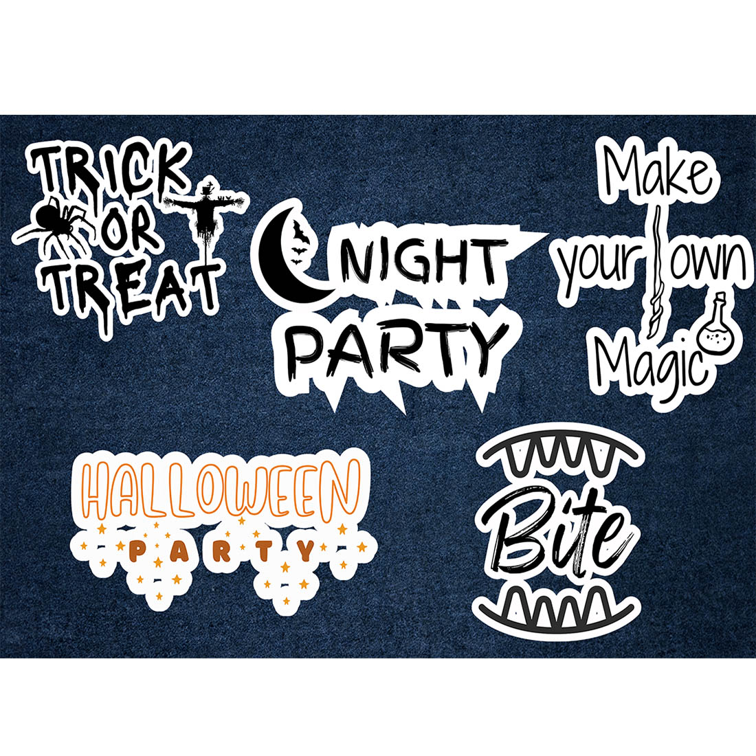 Scary Halloween Sticker Design Bundle cover image.