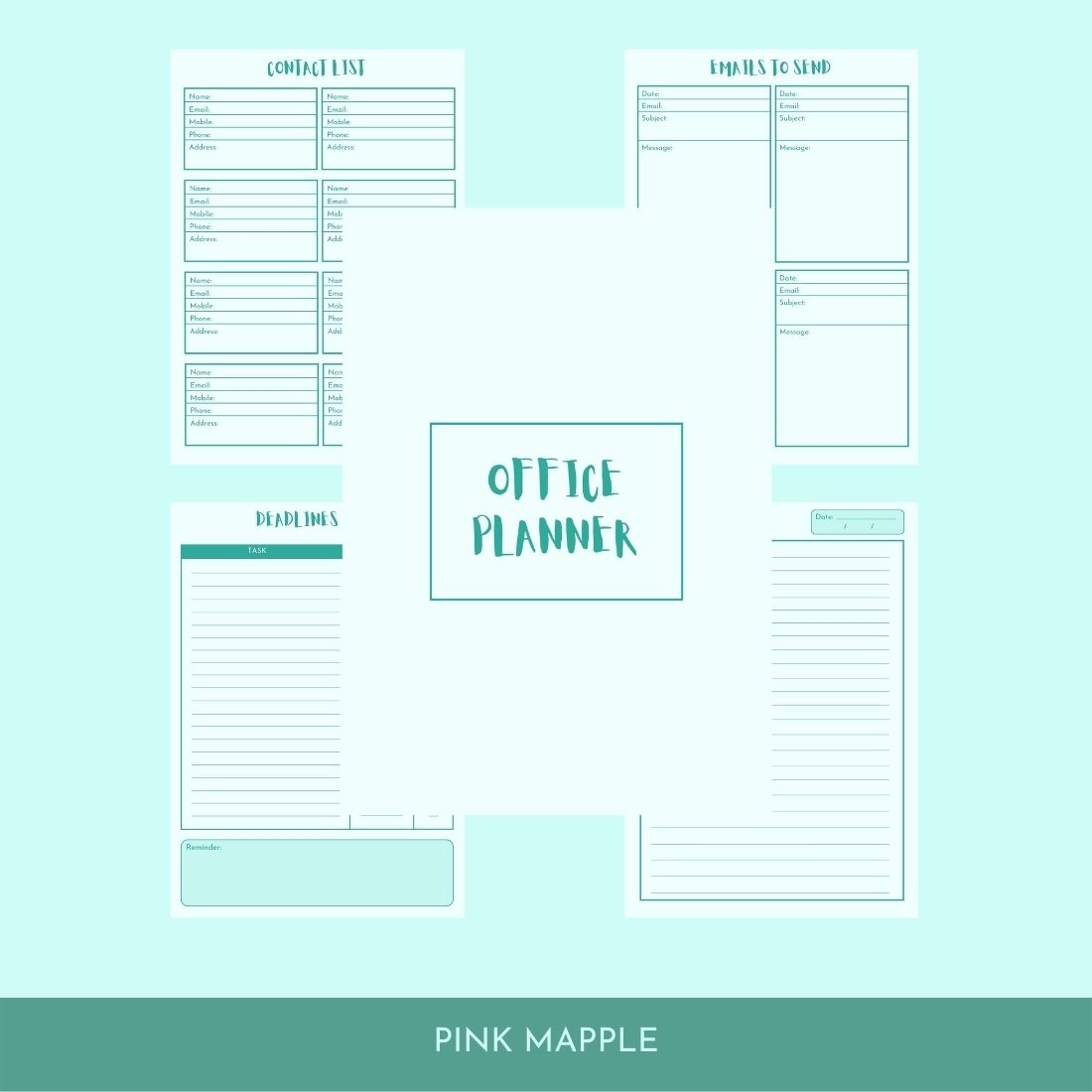 Office Task Printable Planner Design cover image.