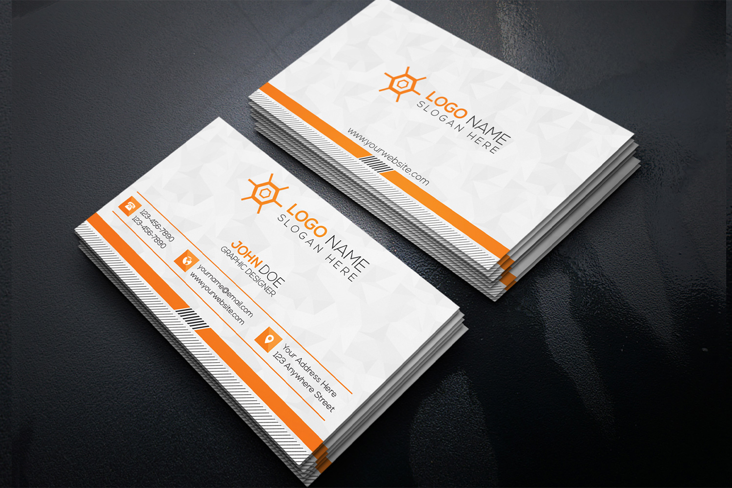 Preview for Orange Clean And Modern Business Card Design Template.