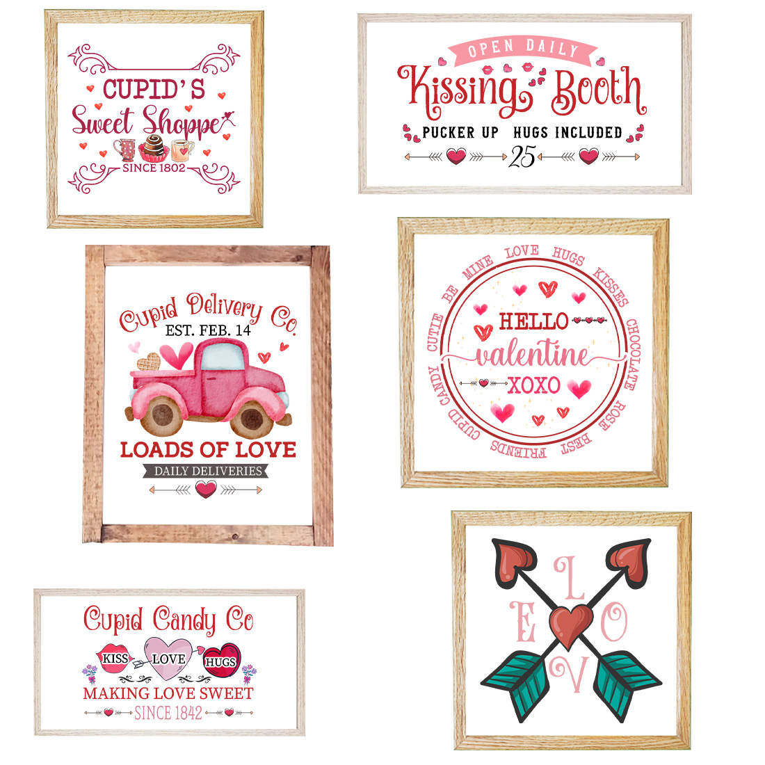 Valentine Sign Svg Bundle cover image.