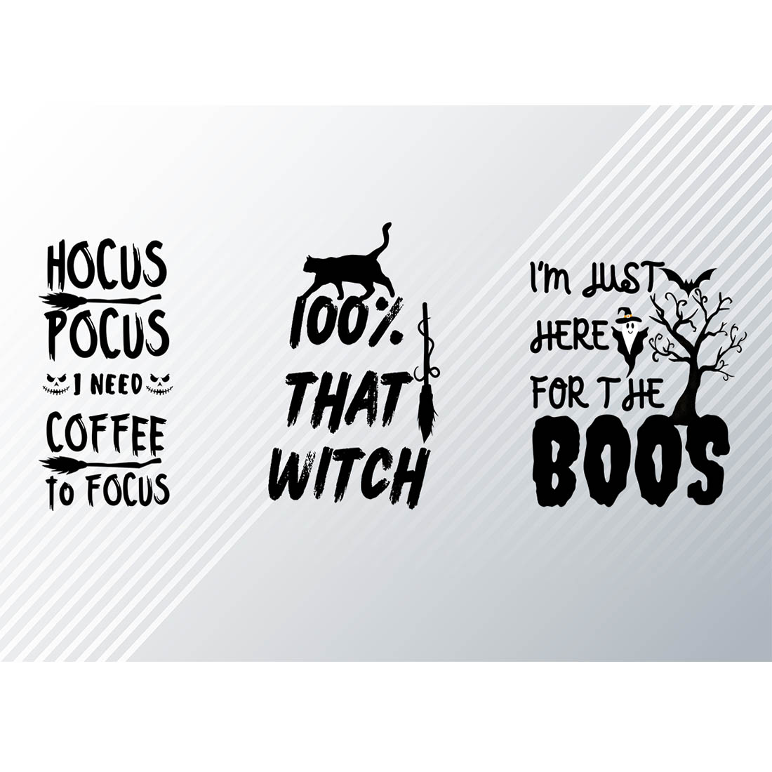 Quotes Halloween SVG Design Bundle cover image.
