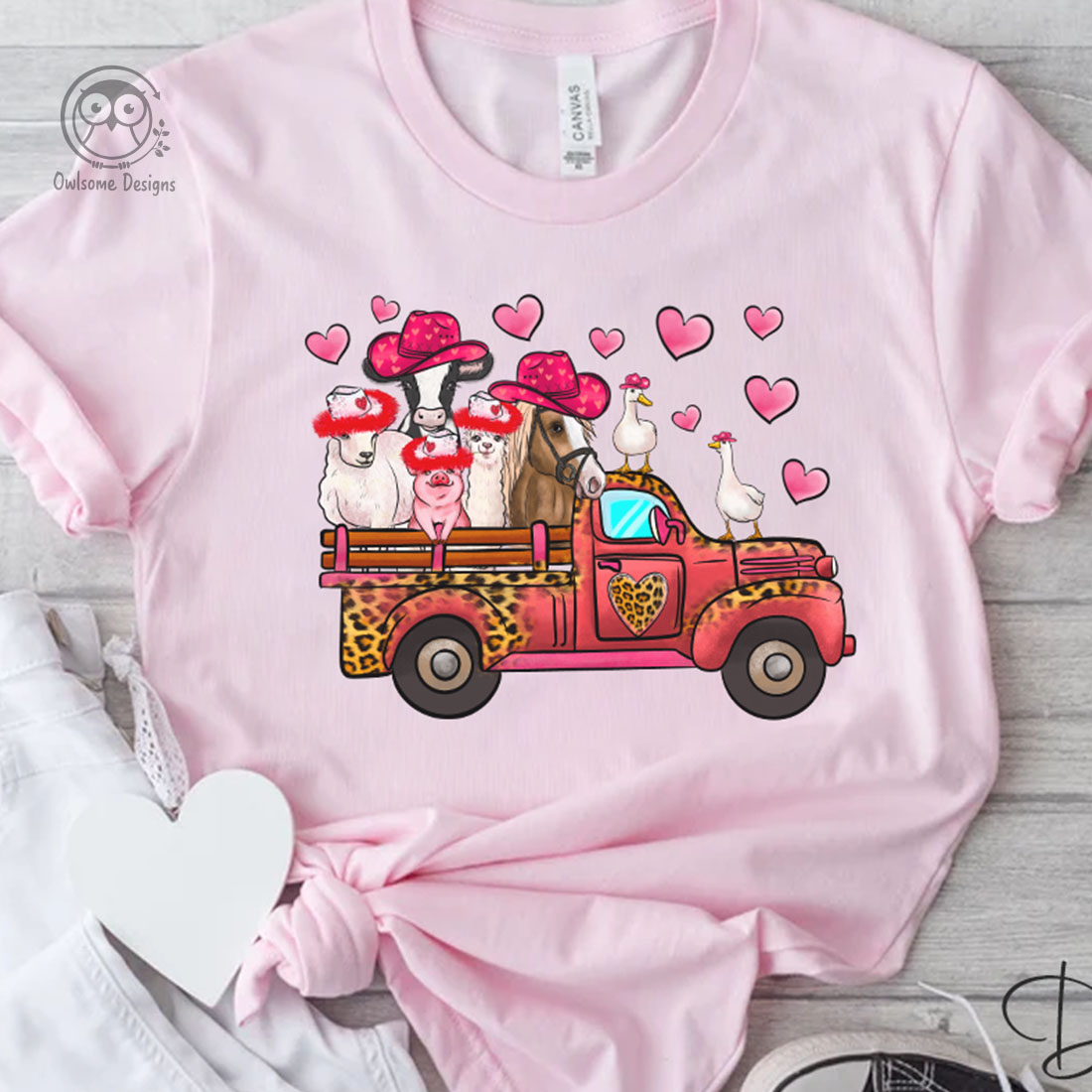 T-shirt Farm Truck Valentine PNG Sublimation cover image.