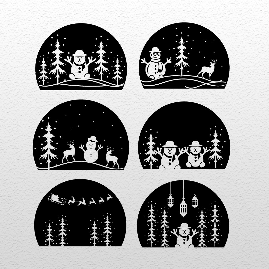 Christmas Snowman SVG Bundle all previews.