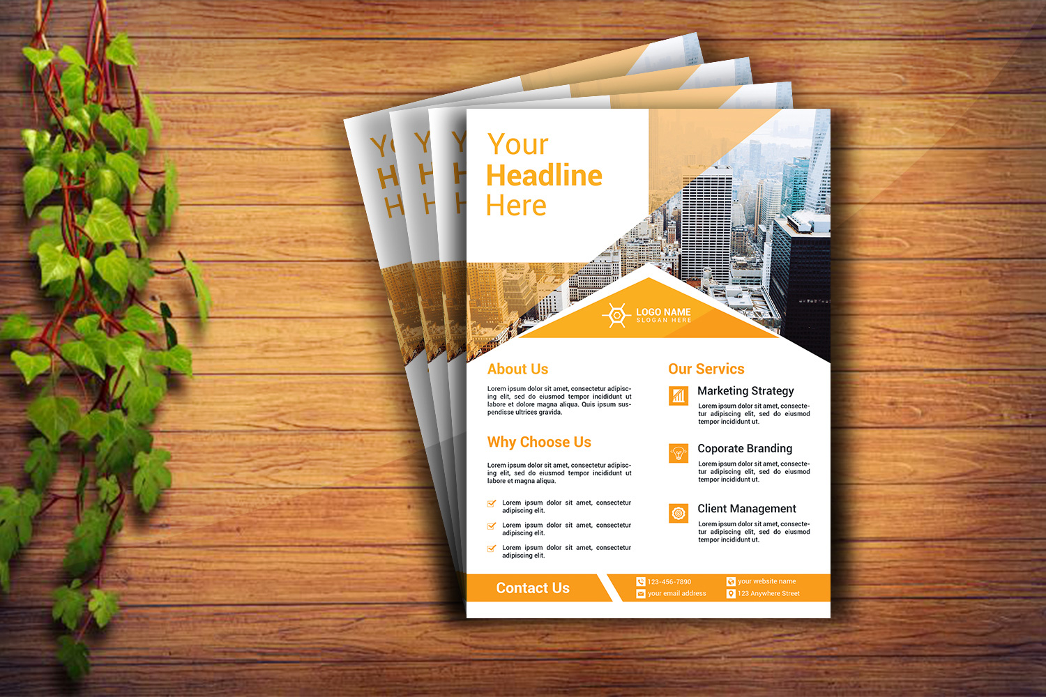 Professional Real Estate Flyer Design Template preview image.