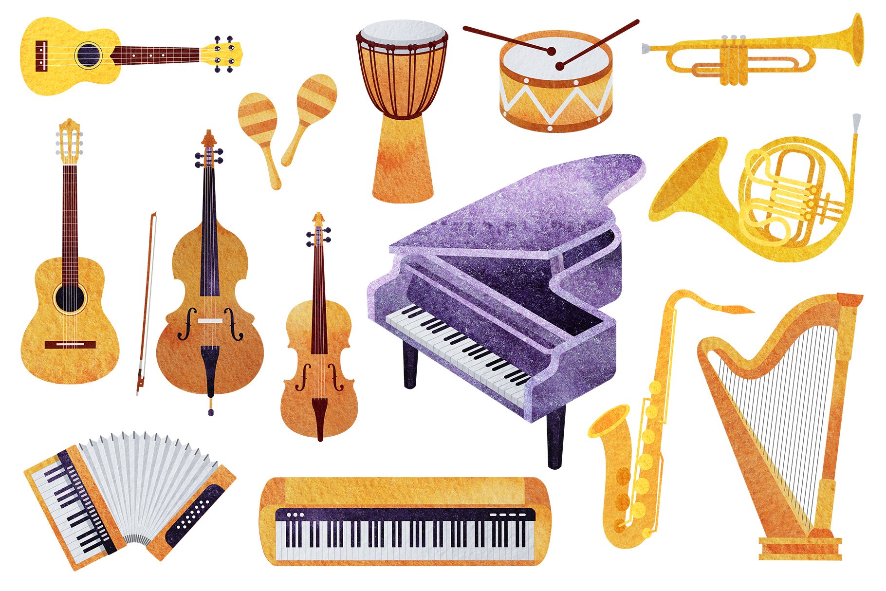 High quality music instruments collection.