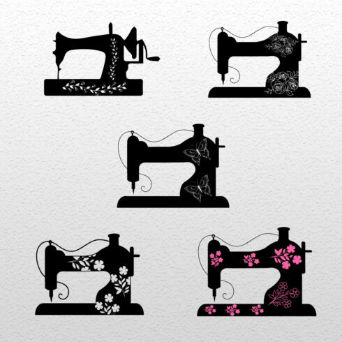 Collection of gorgeous images of sewing machine silhouettes