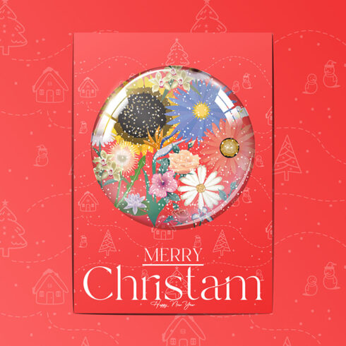 Merry Christmas Flyer Design Template cover image.