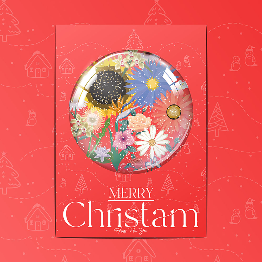 Merry Christmas Flyer Design Template cover image.