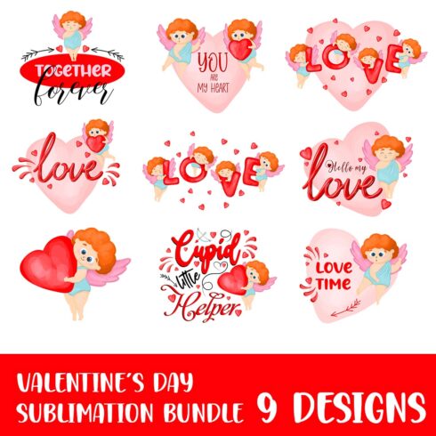 Valentine's Day Sublimation PNG Bundle cover image.