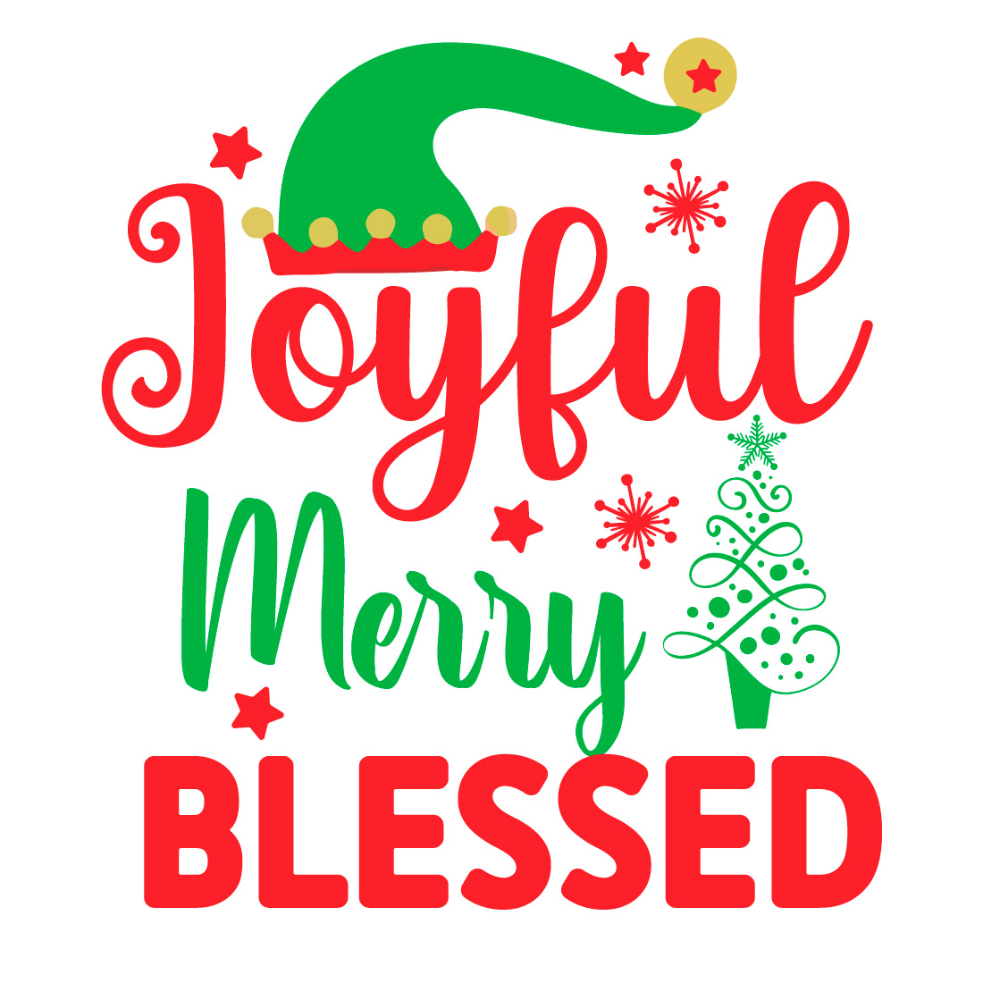 Wonderful image for Joyful Merry Blessed slogan print