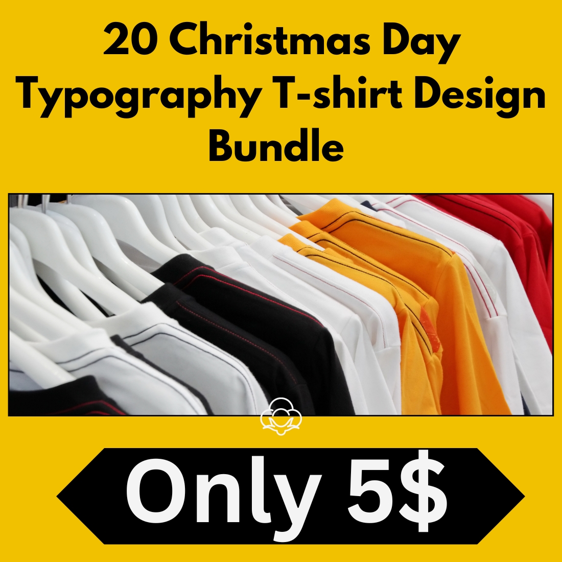 Christmas Day Typography T-shirt Design Bundle cover image.