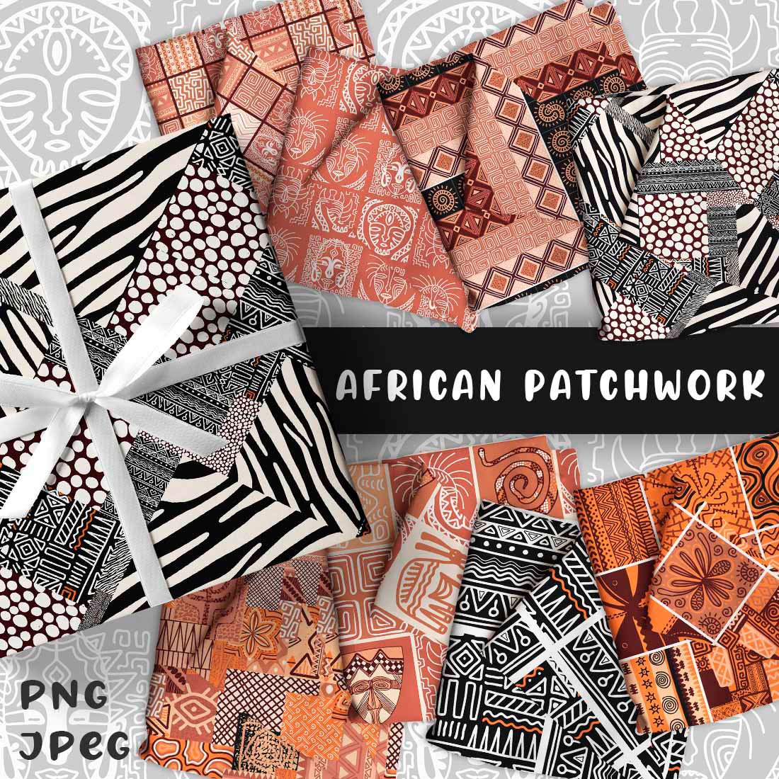 Pack of exquisite images of african patchwork patterns/