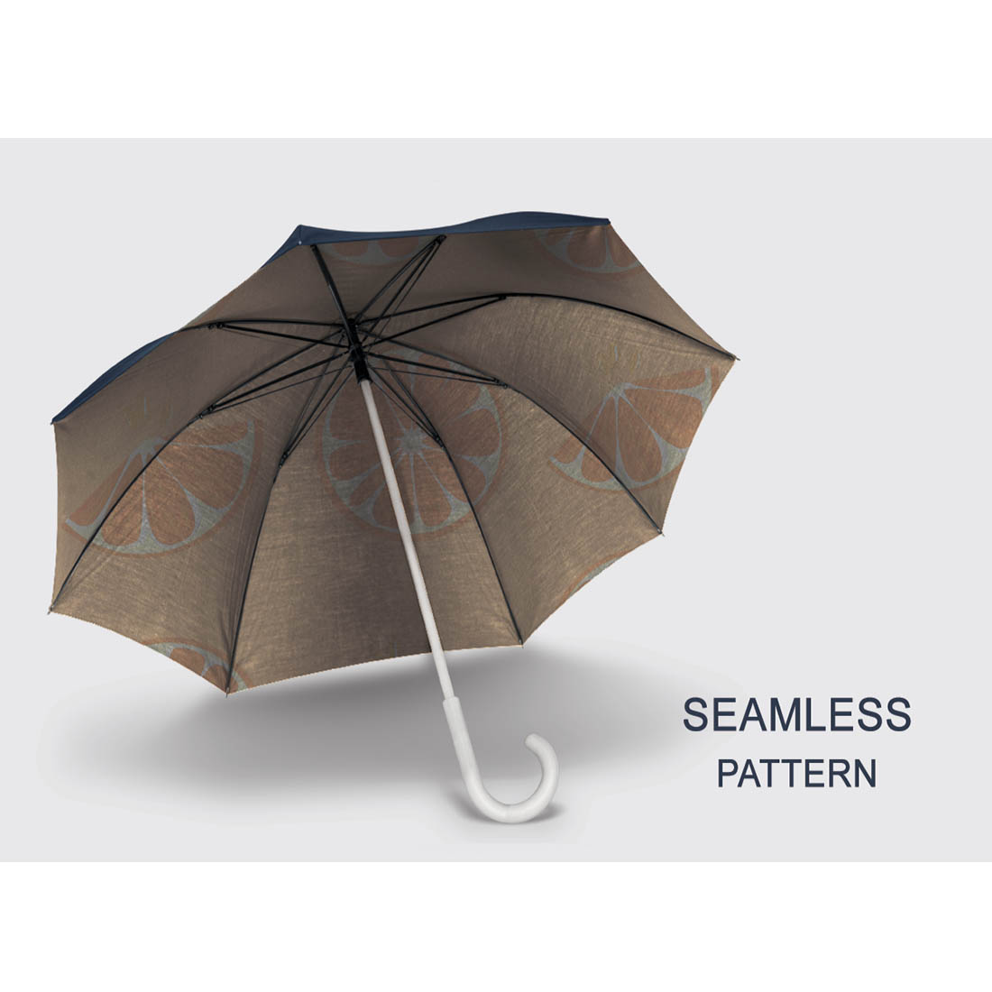 Picture of an umbrella with a gorgeous orange pattern