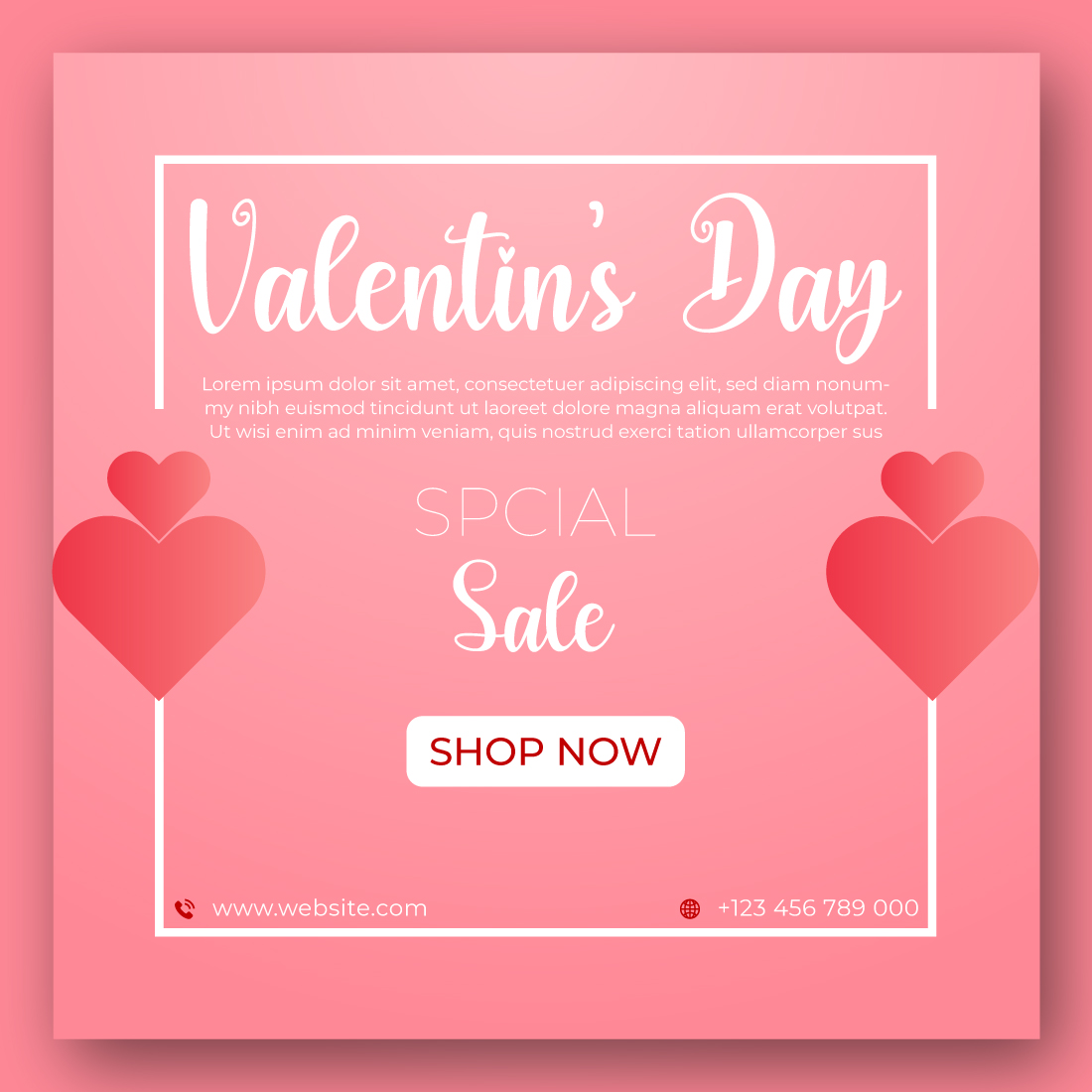 Lovely Valentine's Day Social Media Post Design cover image.