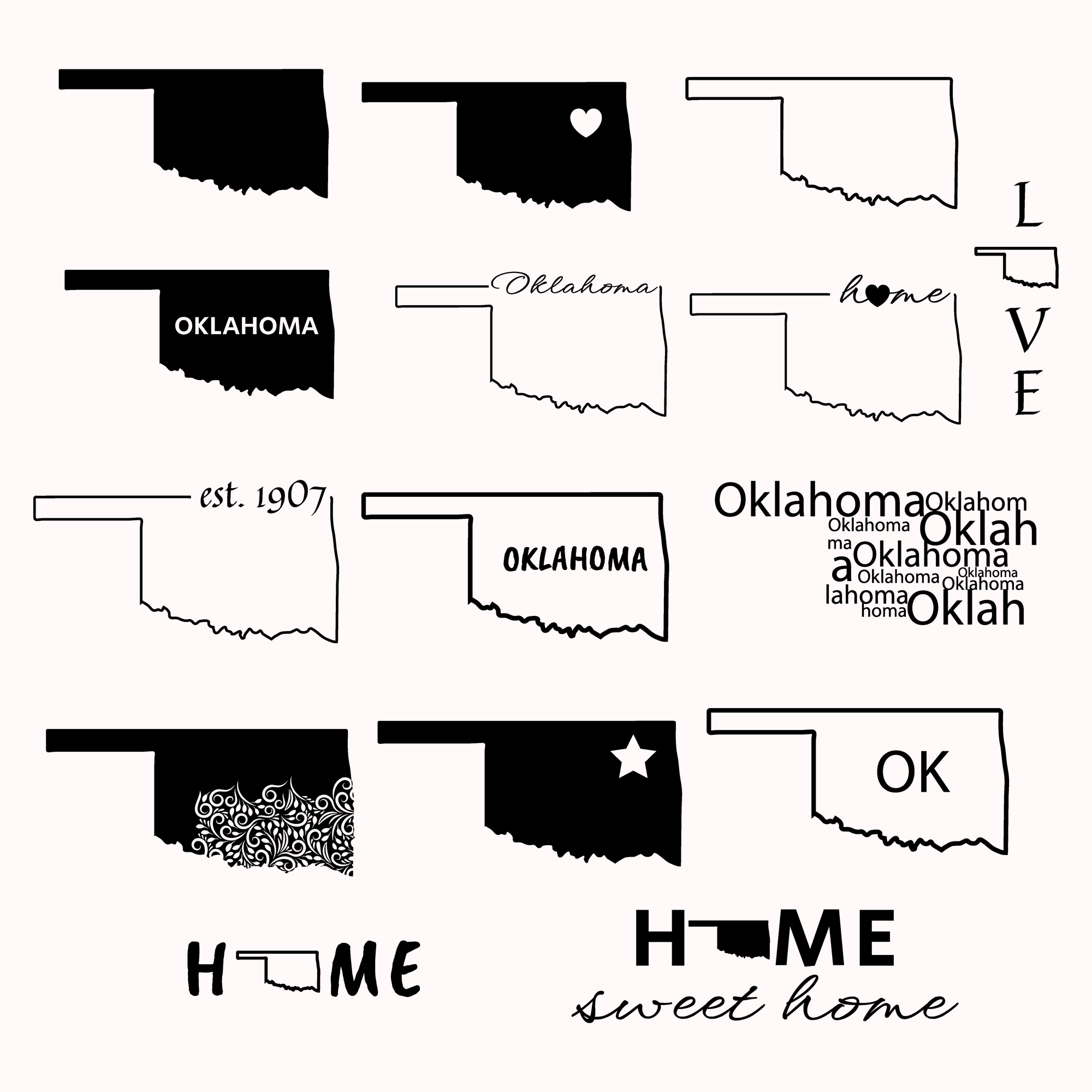 Oklahoma Svg Bundle Cover.