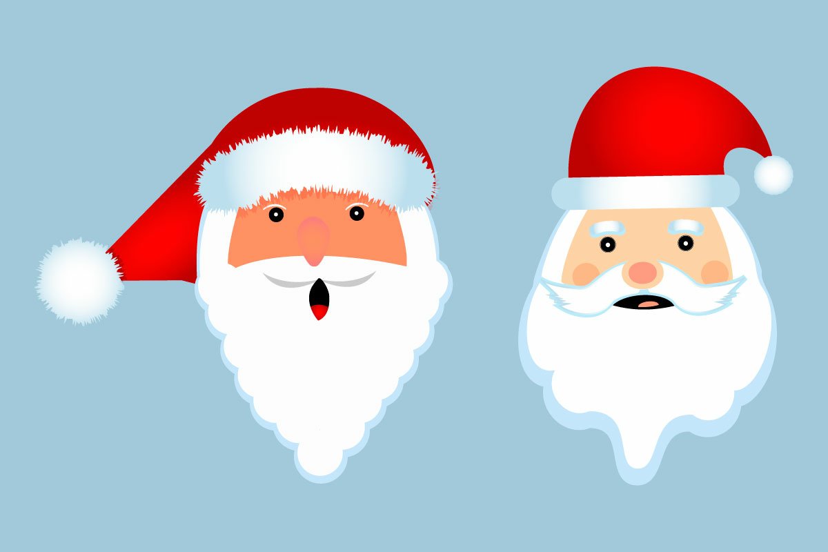 Two faces of Santa.