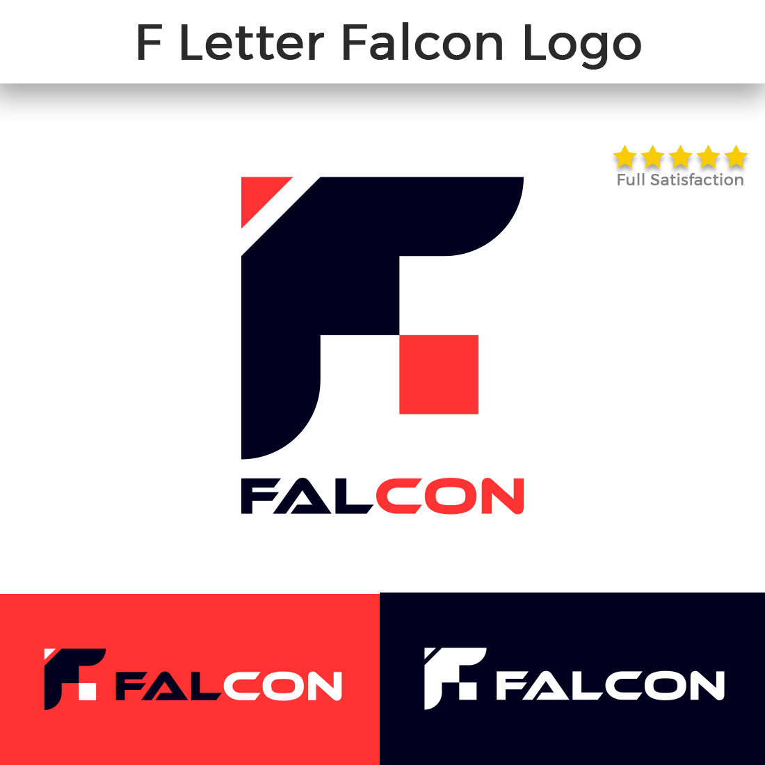 Falcon F Lettter Eagle Logo Design cover image.